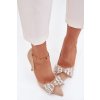 Lodičky s mašličkou a krystaly  Marivine (Velikost 38, Barva Béžová)