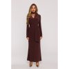 Šaty s řasením a šerpou  M891 (Velikost S, Barva Vínová)