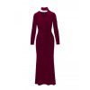 Šaty s řasením a šerpou  M891 (Velikost S, Barva Vínová)