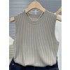 Dámský elastický pletený top bez rukávů v moderním střihu (Barva (varianta) Šedá, Velikost ONE SIZE)