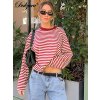 Dámské pruhované tričko s dlouhým rukávem v přiléhavém stylu (Barva (varianta) Černá, Velikost S)