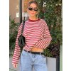 Dámské pruhované tričko s dlouhým rukávem v přiléhavém stylu (Barva (varianta) Černá, Velikost S)