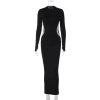 Dámské dlouhé přiléhavé společenské šaty (Barva (varianta) Černá, Velikost M)