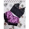 Dámské sexy pyžamo – top a šortky (Barva (varianta) Fialová, Velikost L)