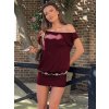 Dámské minišaty na jedno rameno, přiléhavý střih (Barva (varianta) Bordová, Velikost L)