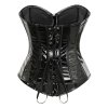 Dámský lesklý korzet s předním šněrováním (Barva (varianta) Černá, Velikost S)