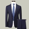 Pánský elegantní business oblek (Barva (varianta) blue  2 buckle, Velikost 2XL)