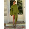 Minišaty s dlouhým rukávem a šněrováním (Barva (varianta) Zelená, Velikost M)