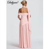 Dlouhé společenské šaty bez ramen s rozparkem (Barva (varianta) Světle růžová, Velikost L)
