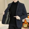 Pánské společenské sako hřejivé elegantní provedení (Barva (varianta) Tmavě šedá, Velikost M)