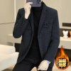 Pánské společenské sako hřejivé elegantní provedení (Barva (varianta) Tmavě šedá, Velikost M)