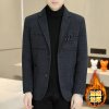 Pánské společenské sako hřejivé elegantní provedení (Barva (varianta) Tmavě šedá, Velikost M)