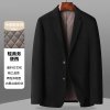 Pánské zateplené manšestrové sako elegantní střih (Barva (varianta) Černá, Velikost 2XL)