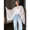 Dámský dvoudílný set top a volný elegantní přehoz (Barva (varianta) Bílá, Velikost L)
