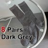 Dámské jednoduché módní podkolenky (Barva (varianta) 8 Pairs Dark grey, Velikost ONE SIZE)