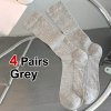 Dámské jednoduché módní podkolenky (Barva (varianta) 8 Pairs Dark grey, Velikost ONE SIZE)