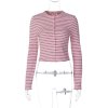 Dámský pruhovaný propínací kardigan (Barva (varianta) Růžová, Velikost S)