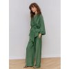 Dámské pohodlné dvoudílné pyžamo s dlouhým rukávem (Barva (varianta) Zelená, Velikost S)