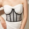 Punk podprsenkový korzet pod prsa s řetízky a tvarováním (Barva (varianta) Černá, Velikost L)