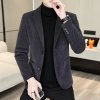 Pánské elegantní společenské sako slim střihu (Barva (varianta) Šedá, Velikost XL)