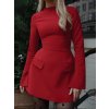 Dámské přiléhavé mini šaty na zip s dlouhým rukávem (Barva (varianta) Červená, Velikost L)