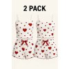 Dámský letní pyžamový set – top + šortky (Barva (varianta) white-red, Velikost M)