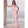 Dámské elegantní dlouhé společenské šaty (Barva (varianta) Růžová, Velikost S)