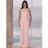 Dámské elegantní dlouhé společenské šaty (Barva (varianta) Růžová, Velikost S)
