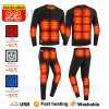 Vyhřívané termo spodní prádlo unisex (Barva (varianta) 14-BK-Men-Pant, Velikost L)