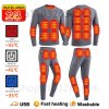 Vyhřívané termo spodní prádlo unisex (Barva (varianta) 14-BK-Men-Pant, Velikost L)