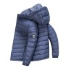 Pánská lehká zateplená péřová bunda s kapucí (Barva (varianta) Modrá, Velikost 3XL)