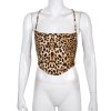 Dámský krátký korzetový top se šněrováním (Barva (varianta) Leopardí, Velikost ONE SIZE)