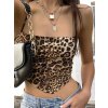 Dámský krátký korzetový top se šněrováním (Barva (varianta) Leopardí, Velikost ONE SIZE)