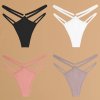 Dámská tanga s dvojitým páskem – 4 kusy (Barva (varianta) SET 2, Velikost L)