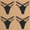 Dámská tanga s dvojitým páskem – 4 kusy (Barva (varianta) SET 2, Velikost L)