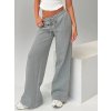 Dámské volné kalhoty s vysokým pasem (Barva (varianta) Šedá, Velikost L)