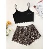 Dámské leopardí pyžamo – top a šortky (Barva (varianta) Bílá, Velikost S)
