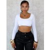 Dámský přiléhavý top s odhalenými zády (Barva (varianta) Bílá, Velikost L)