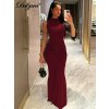 Elegantní dlouhé společenské šaty bez rukávů (Barva (varianta) Bordová, Velikost L)