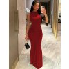 Elegantní dlouhé společenské šaty bez rukávů (Barva (varianta) Bordová, Velikost L)