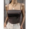 Dámský elegantní crop top se šněrováním a ramínky (Barva (varianta) Bílá, Velikost M)
