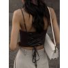 Dámský elegantní crop top se šněrováním a ramínky (Barva (varianta) Bílá, Velikost M)