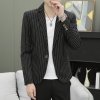 Pánské elegantní proužkované společenské sako (Barva (varianta) Černá, Velikost 3XL)