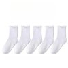 Dámské volánkové ponožky střední délky – 5 párů (Barva (varianta) 3 Pair Black 2White, Velikost ONE SIZE)