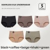 Dámské hedvábné bezešvé kalhotky – sada 5 ks (Barva (varianta) Kávová, Velikost 2XL)