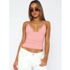Přiléhavý dámský top bez rukávů se šněrováním (Barva (varianta) Červená, Velikost S)