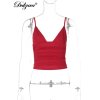 Přiléhavý dámský top bez rukávů se šněrováním (Barva (varianta) Červená, Velikost S)
