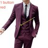 Pánský elegantní oblek tří dílný slim fit (Barva (varianta) 1 buttons gray, Velikost S)