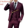 Pánský elegantní oblek tří dílný slim fit (Barva (varianta) 1 buttons gray, Velikost S)