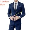 Pánský elegantní oblek tří dílný slim fit (Barva (varianta) 1 buttons gray, Velikost S)